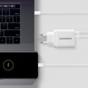 ACU-PQ22W Ładowarka sieciowa, PD & QC 22W, 2x port (USB-A + USB-C), PD3.0/QC3.0/AFC/FCP/Apple, biała