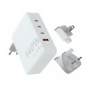 Adapter podróżny GaN Ultra 140W wtyczki EU,US,UK + kabel USB-C PD