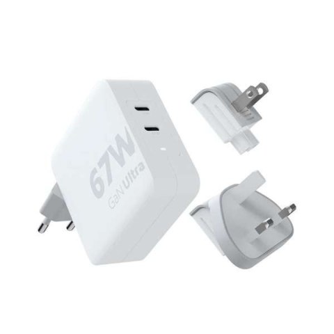 Adapter podróżny GaN Ultra 67W wtyczki EU,US,UK + kabel USB-C PD