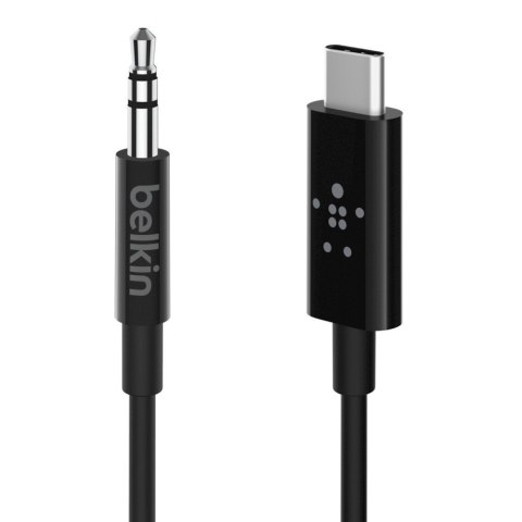 Adapter przejsciówka USB-C do 3,5mm Audio 0,9m czarny