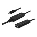 Aktywny repeater USB 2.0 A żeński do USB-C męski, dł. 20m