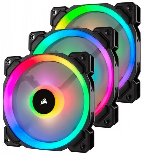 Fan LL120 RGB LED PWM 3 Fun Pack Dual Light Loop RGB LED PWN Fan - 3 Fan Pack with Lighting Node PRO