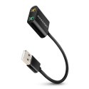 ADA-12 Zewnętrzna karta dzwiękowa USB 2.0 48kHz/16-bit stereo, metal, kabel USB-A 15 cm