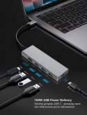 Adapter HUB USB C 7w1 - HDMI, USBx3, PD, SD/TF