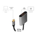 Adapter mDP do HDMI 4K 60Hz, aluminium 0.15m