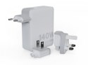 Adapter podróżny GaN Ultra 140W wtyczki EU,US,UK + kabel USB-C PD