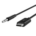 Adapter przejsciówka USB-C do 3,5mm Audio 1,8m czarny
