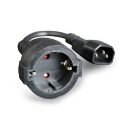 Adapter zasilania IEC320 C14->SCHUKO(F) 15 cm
