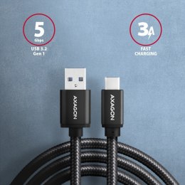 BUCM3-AM20AB Kabel USB-C - USB-A 3.2 Gen 1, 2m, 3A, ALU, oplot, czarny