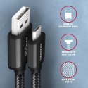 BUMM-AM10AB Kabel MicroUSB - USB-A, 1m, USB 2.0, 2.4A, ALU, oplot, Czarny