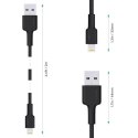 CB-AL05 nylonowy kabel Quick Charge Lightning-USB | 2m | certyfikat MFi Apple