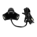 Hub HUE-X3B 4-portowy USB 2.0 kabel 1,2m Czarny