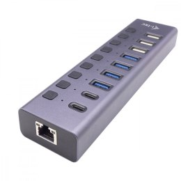 Hub USB 3.0/USB-C 9 portów LAN + Power Adapter 60W