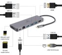 Hub USB-C do HDMI 1xUSB-C GbE 2xUSB-A Card PD