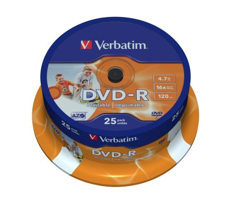 DVD-R 16x 4.7GB 25P CB PRINTABLE 43538