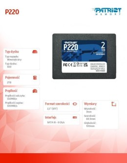 Dysk SSD 2TB P220 2.5 inches 550/500MB/s SATA III