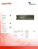 Dysk SSD Legend 800 500GB PCIe 4x4 3.5/2.2 GB/s M2